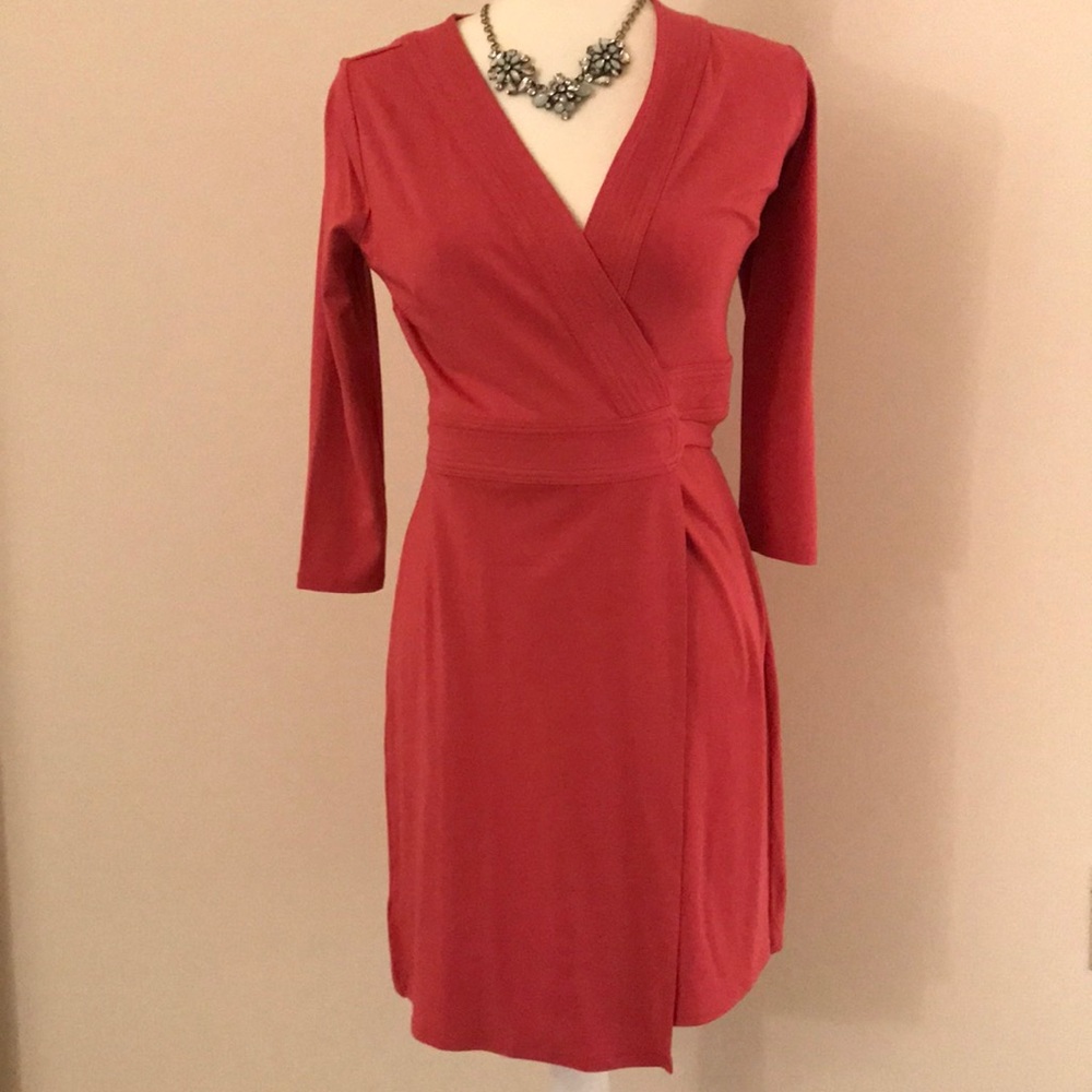 NWT Ann Taylor Pink Wrap Dress 2P
